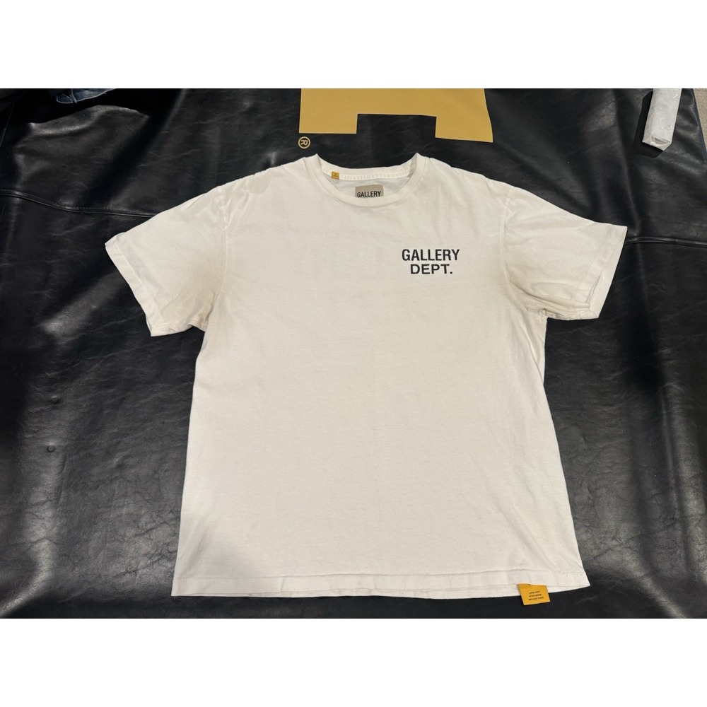 Gallery Dept Hollywood CA Logo T-Shirt Mens Size L White Black Made in USA